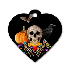 Halloween Candy Keeper Dog Tag Heart (one Side) by Valentinaart