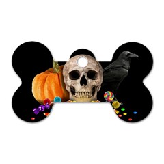 Halloween Candy Keeper Dog Tag Bone (one Side) by Valentinaart