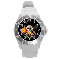 Halloween Candy Keeper Round Plastic Sport Watch (l) by Valentinaart