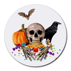 Halloween Candy Keeper Round Mousepads by Valentinaart