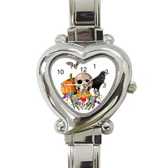 Halloween Candy Keeper Heart Italian Charm Watch by Valentinaart