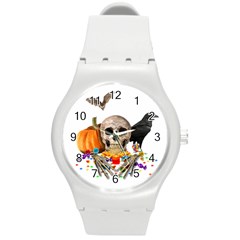 Halloween Candy Keeper Round Plastic Sport Watch (m) by Valentinaart