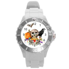 Halloween Candy Keeper Round Plastic Sport Watch (l) by Valentinaart