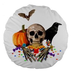 Halloween Candy Keeper Large 18  Premium Flano Round Cushions by Valentinaart