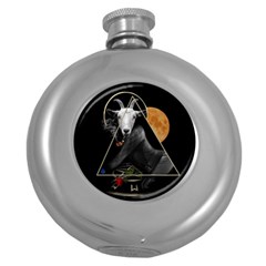 Spiritual Goat Round Hip Flask (5 Oz) by Valentinaart