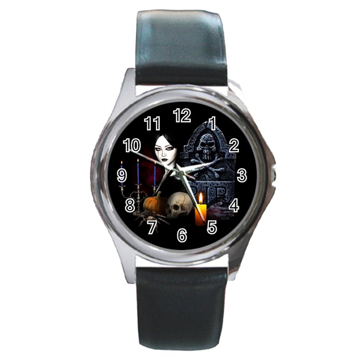 Vampires night  Round Metal Watch