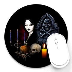 Vampires Night  Round Mousepads by Valentinaart