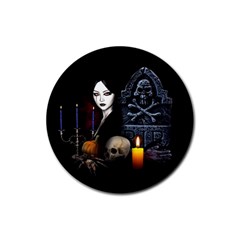 Vampires Night  Rubber Coaster (round)  by Valentinaart