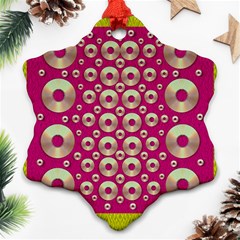 Going Gold Or Metal On Fern Pop Art Ornament (snowflake) by pepitasart