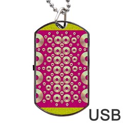 Going Gold Or Metal On Fern Pop Art Dog Tag Usb Flash (two Sides) by pepitasart