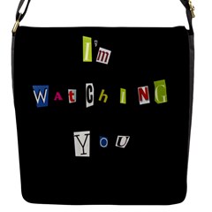 I Am Watching You Flap Messenger Bag (s) by Valentinaart