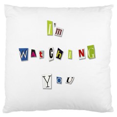 I Am Watching You Large Cushion Case (one Side) by Valentinaart