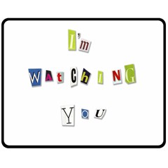 I Am Watching You Double Sided Fleece Blanket (medium)  by Valentinaart