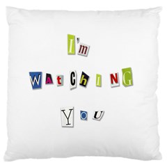 I Am Watching You Large Flano Cushion Case (two Sides) by Valentinaart