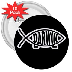 Darwin fish 3  Buttons (10 pack) 