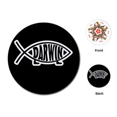 Darwin fish Playing Cards (Round) 