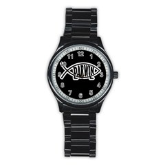 Darwin fish Stainless Steel Round Watch