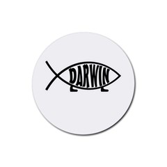 Darwin Fish Rubber Round Coaster (4 Pack)  by Valentinaart