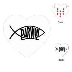 Darwin Fish Playing Cards (heart)  by Valentinaart