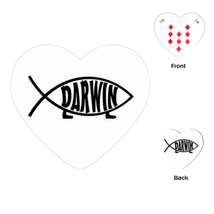 Darwin fish Playing Cards (Heart) 