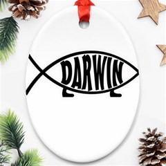 Darwin Fish Oval Ornament (two Sides) by Valentinaart