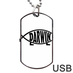 Darwin Fish Dog Tag Usb Flash (one Side) by Valentinaart