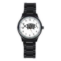 Darwin Fish Stainless Steel Round Watch by Valentinaart