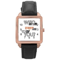 Who Are You Rose Gold Leather Watch 