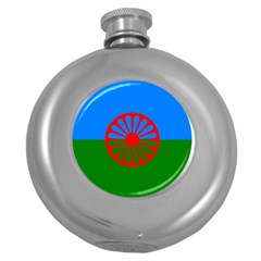 Gypsy Flag Round Hip Flask (5 Oz) by Valentinaart