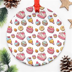 Sweet Pattern Round Ornament (two Sides) by Valentinaart