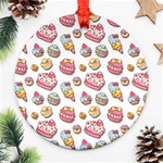 Sweet pattern Round Ornament (Two Sides) Front