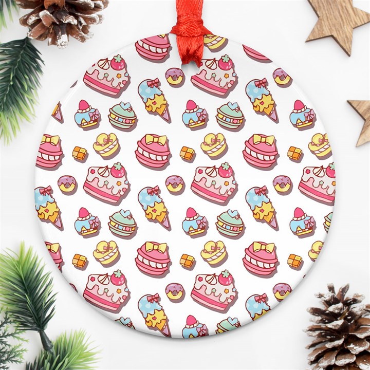 Sweet pattern Round Ornament (Two Sides)