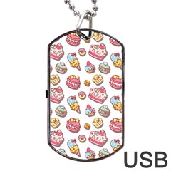 Sweet Pattern Dog Tag Usb Flash (one Side) by Valentinaart