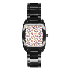 Sweet Pattern Stainless Steel Barrel Watch by Valentinaart