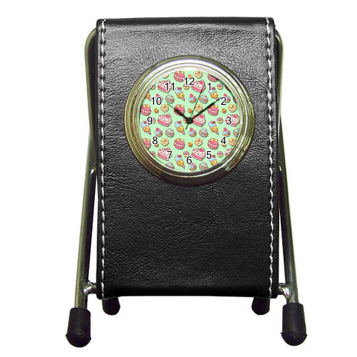 Sweet pattern Pen Holder Desk Clocks