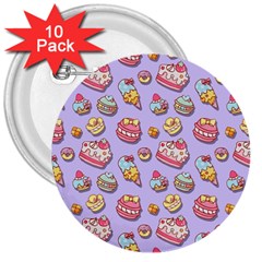 Sweet Pattern 3  Buttons (10 Pack)  by Valentinaart