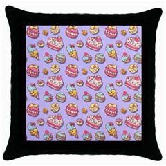 Sweet Pattern Throw Pillow Case (black) by Valentinaart