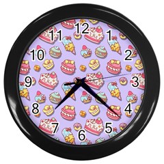 Sweet Pattern Wall Clocks (black) by Valentinaart