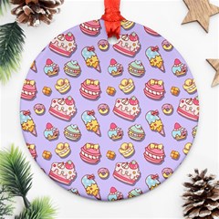 Sweet Pattern Round Ornament (two Sides) by Valentinaart