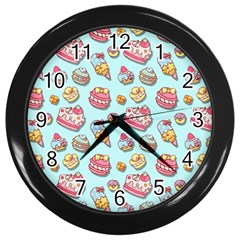 Sweet Pattern Wall Clocks (black) by Valentinaart