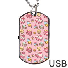 Sweet Pattern Dog Tag Usb Flash (one Side) by Valentinaart