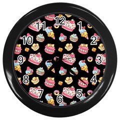 Sweet Pattern Wall Clocks (black) by Valentinaart