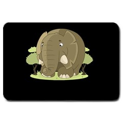 Cute Elephant Large Doormat  by Valentinaart