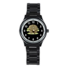 Cute Elephant Stainless Steel Round Watch by Valentinaart