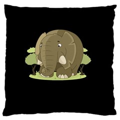 Cute Elephant Large Flano Cushion Case (two Sides)