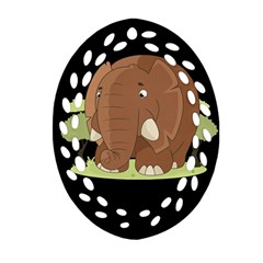 Cute Elephant Ornament (oval Filigree) by Valentinaart