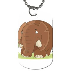 Cute Elephant Dog Tag (one Side) by Valentinaart