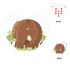 Cute Elephant Playing Cards (heart)  by Valentinaart