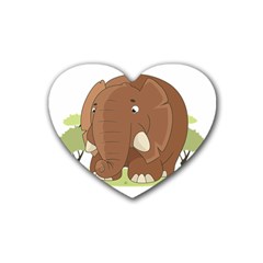 Cute Elephant Rubber Coaster (heart)  by Valentinaart