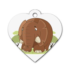 Cute Elephant Dog Tag Heart (one Side) by Valentinaart